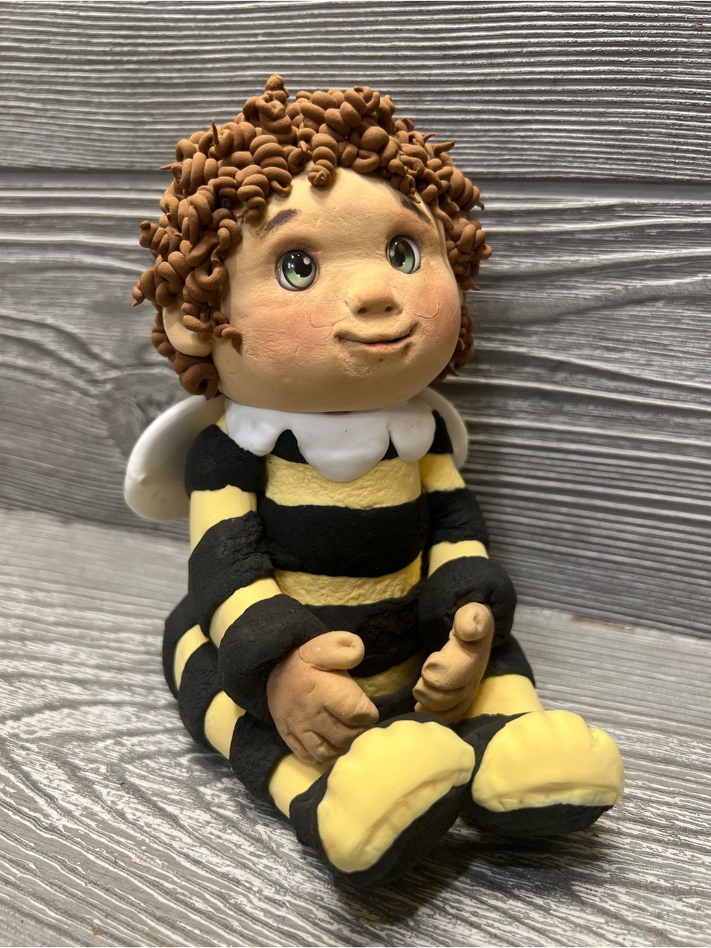 Adorable Yellow and Black Bee Figurine Home Accent
